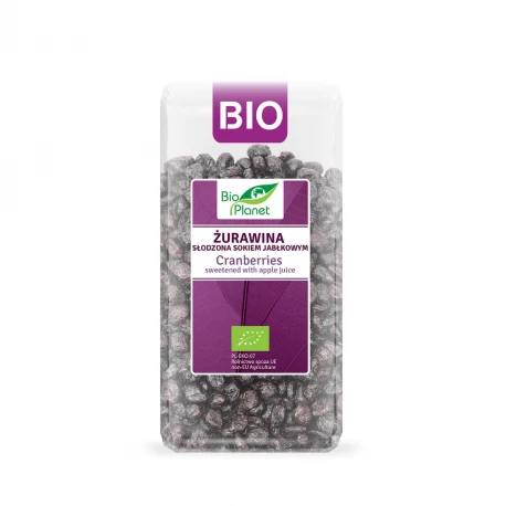 Żurawina Suszona Cięta Słodzona Sokiem Jabłkowym BIO Ekologiczna 400 g Bio Planet