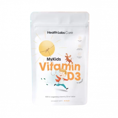 MyKids Vitamin D3 Wegańska Witamina D3 w Żelkach dla Dzieci o Smaku Jabłkowym (60 szt) Health Labs Care