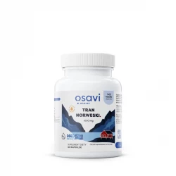Tran Norweski 1000 mg Omega-3 Nienasycone Kwasy Tłuszczowe DHA i EPA z Aromatem Cytrynowym (60 kaps) Osavi