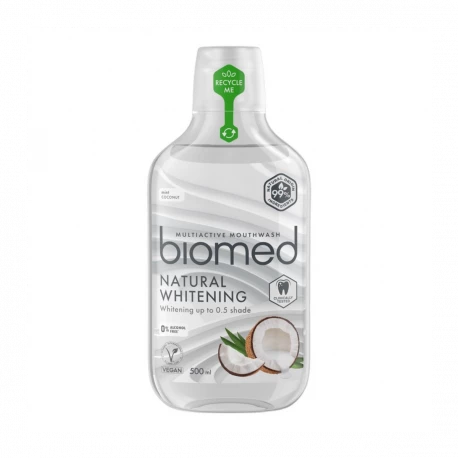 Płyn Wybielający do Płukania Jamy Ustnej NATURAL WHITENING Naturalny Ekstrakt z Kokosa 500 ml Biomed