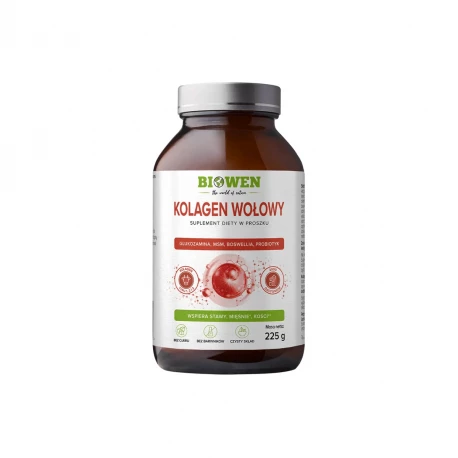 Kolagen Wołowy 5600 mg Glukozamina MSM Boswellia Probiotyk Proszek 225 g Biowen