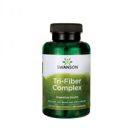 Tri-fiber Complex Babka Jajowata Otręby Owsiane Pektyny Jabłkowe (100 kaps) Swanson