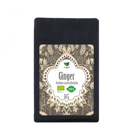 Ekologiczna Herbata Czarna Liściasta GINGER z Imbirem 100 g EcoBlik