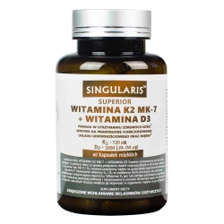 Witamina K2 MK-7 + D3  Superior (60kaps) SINGULARIS