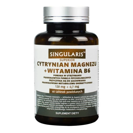 Cytrynian Magnezu 120 mg + Witamina B6 (60 tab) Singularis