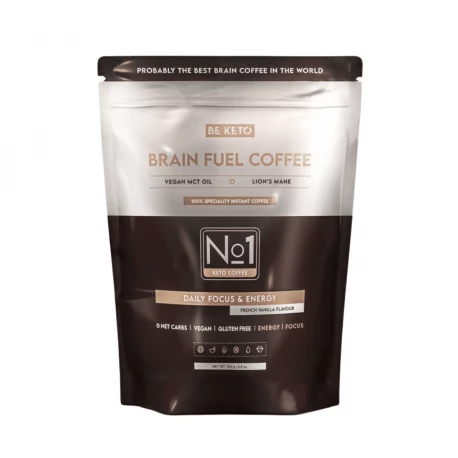 Keto Brain Fuel Coffee Kawa Lion\'s Mane z Olejem MCT Francuska Wanilia 250 g BeKeto