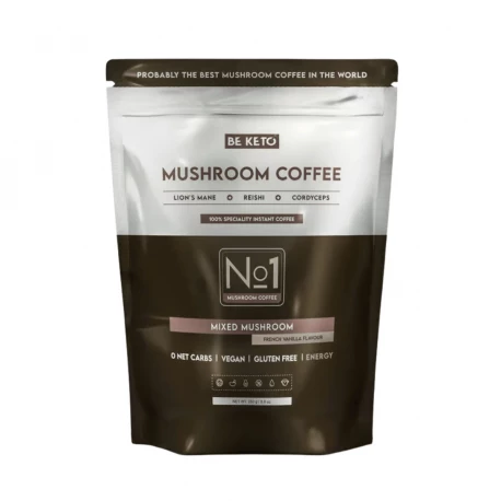 Mushroom Coffee Kawa Lion's Mane Reishi Cordyceps Francuska Wanilia 250 g BeKeto