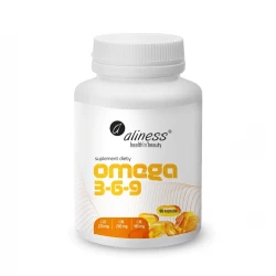 Omega 3-6-9 Kwasy ALA EPA DHA Linolowy Oleinowy (90 kaps) Aliness