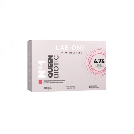 Nr 1 QueenBiotic 4,74 mld Probiotyk dla Kobiet Saccharomyces cerevisiae (30 kaps) Lab One