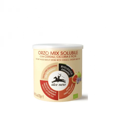 Kawa Zbożowa Rozpuszczalna Cykoria Figi Orzo Mix Solubile Bezkofeinowa BIO 125 g Alce Nero