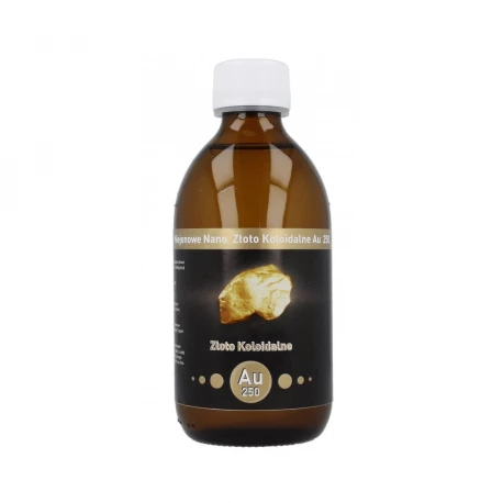 Złoto Koloidalne Niejonowy Płaski Nano Crystalit Złoto AU 250 25 ppm 300 ml Vitacolloids