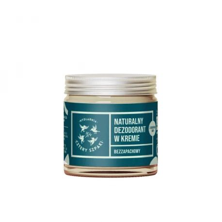 Dezodorant w Kremie Bezzapachowy Naturalny z Ziemią Okrzemkową z Dodatkiem Sody 60 ml Mydlarnia Cztery Szpaki
