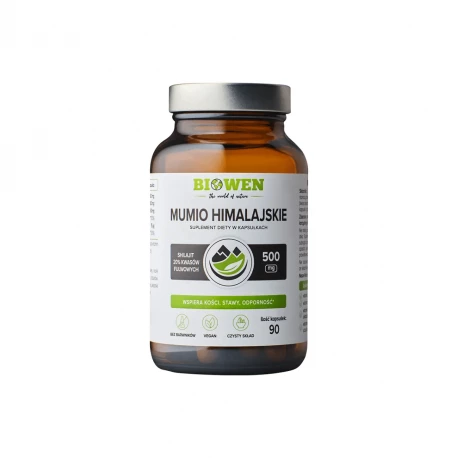 Shilajit Mumio Himalajskie 500 mg Kwas Fulwowy 20% (90 kaps) Biowen