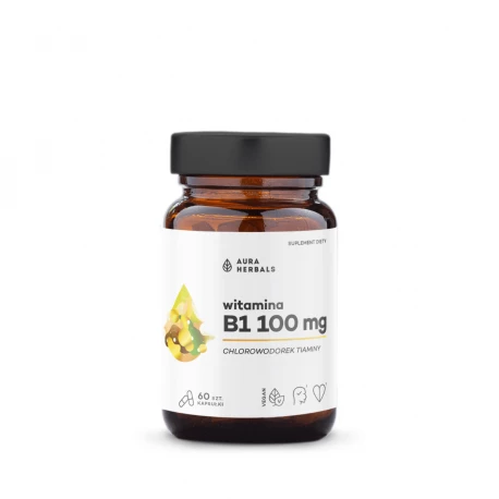 Witamina B1 Chlorowodorek Tiaminy Tiamina 100 mg (60 kaps) Aura Herbals
