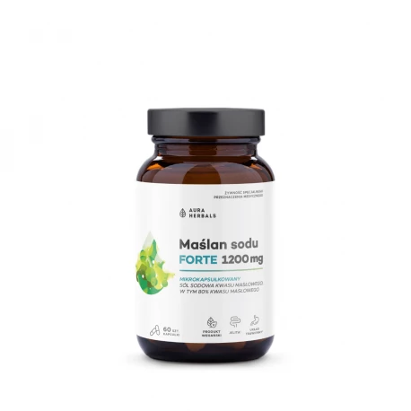 Maślan Sodu FORTE Mikrokapsułkowany 1200 mg (60 kaps) Aura Herbals