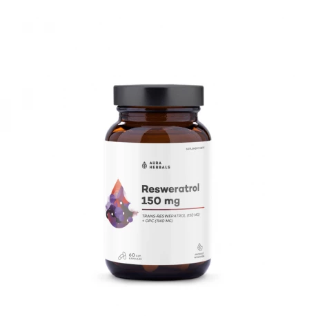 Resweratrol Resveratrol 95% OPC z Pestek Winogron (60 kaps) VEGE Aura Herbals
