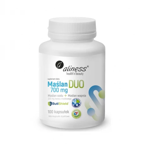Maślan Duo Maślan Sodu + Maślan Wapnia 700 mg Butishield (100 mikrokaps) Aliness