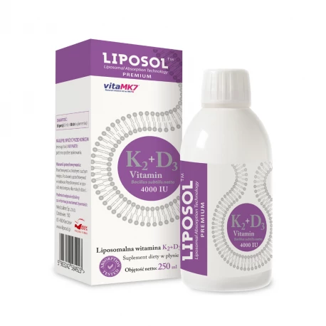 Witamina K2 +D3 Menachinon VitaMK7 Liposomalna 250 ml Liposol