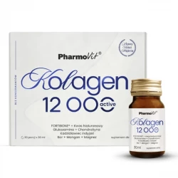 Kolagen Wołowy 12 000 mg Active Biotyna Niacynamid Witamina C (30 butelek x 30 ml) Pharmovit