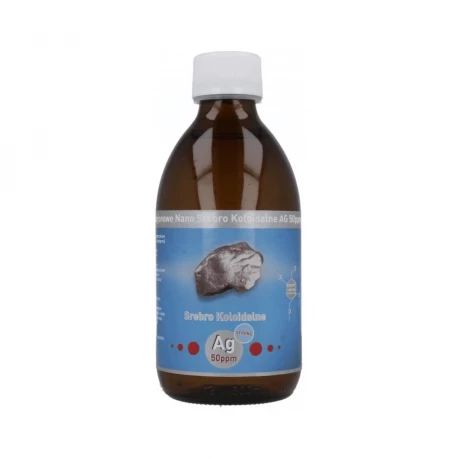 Srebro Koloidalne Niejonowy Płaski Nano Crystalit Ag 50 ppm 300 ml Vitacolloids