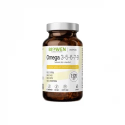 Omega 3-5-6-7-9 — Kwasy EPA DHA Olej z Kryla, Alg, Ryb i Rokitnika 1520 mg (60 kaps) OmePure Biowen