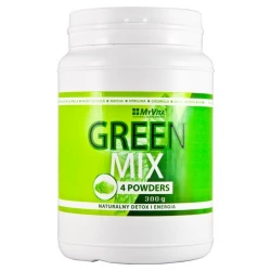 GREEN MIX 4w1 Spirulina Chlorella Młody Jęczmień Matcha 300 g Myvita