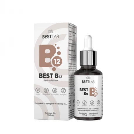 BestB12 Witamina B12 Hydroksykobalamina 100 µg Krople 30 ml BestLab