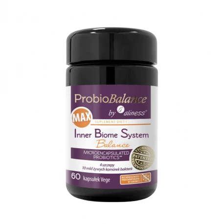Probiotyk ProbioBalance Inner Biome System Balance MAX 10 mld (60 kaps) Aliness