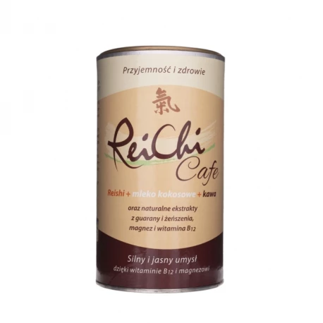 Reishi Cafe Kawa z Grzybami Reishi Mleko Kokosowe Witamina B12 Magnez 180 g Dr. Jacob's