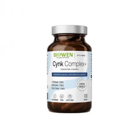 Cynk Complex+ 3w1 Cytrynian Pikolinian Diglicynian (100 kaps) Biowen