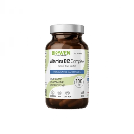 Witamina B12 Complex+  3 Formy 1000 mcg VEGE (60 kaps) Biowen