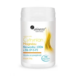 Cytrynian Magnezu Bezwodny 100% 125mg z B6 250g ALINESS