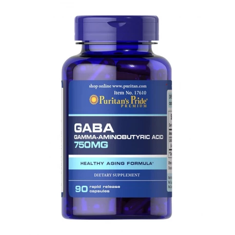 GABA 750mg (90kaps) Lepszy Sen PURITAN'S PRIDE