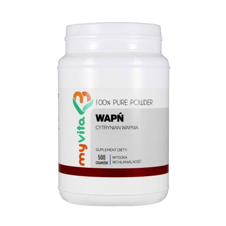 Cytrynian Wapnia 100% Czysty Proszek 500 g Wapń MyVita