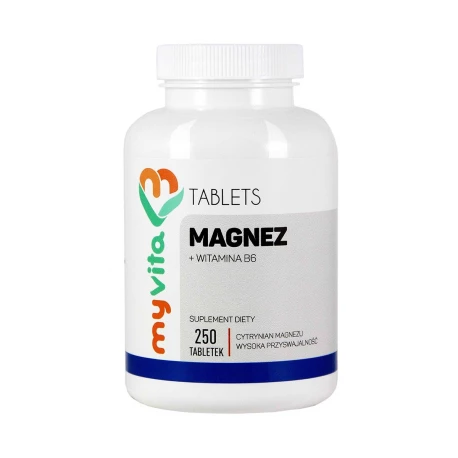 Magnez i Witamina B6 (250 tab) Cytrynian Magnezu MyVita