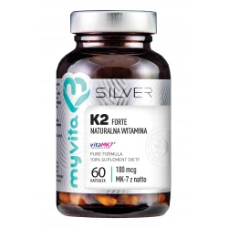 WITAMINA K2 MK-7 FORTE 100 mcg Naturalna (60 kaps) Silver Myvita