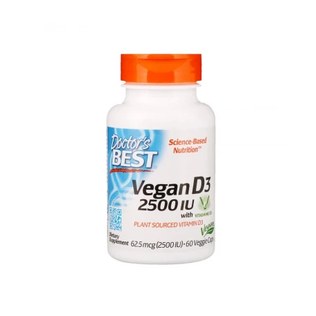 Witamina D3 2500 IU Vegan D3 Wegańska (60 kaps) Doctor's Best