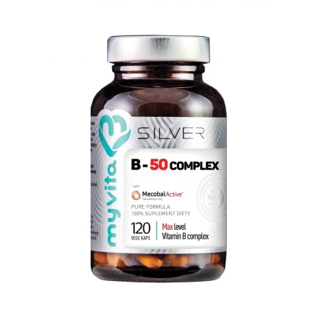 Witamina B-COMPLEX B-50 MAX (120 kaps) Silver MyVita