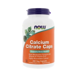 Calcium Citrate Cytrynian Wapnia + Minerały + Witamina D2 (240 kaps) Now Foods
