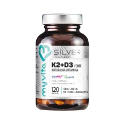 WITAMINA K2 + D3 FORTE 100 mcg + 2000 IU (120 kaps) Silver Myvita