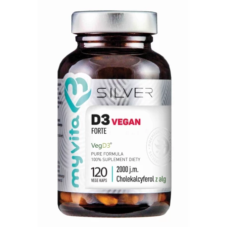 Witamina D3 VEGAN FORTE 2000 IU (120 kaps) Naturalna Silver Myvita