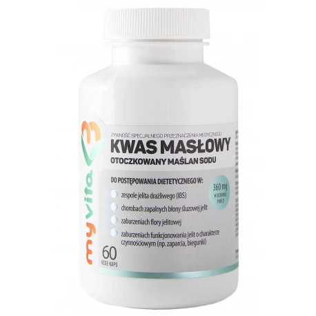 Kwas Masłowy Otoczkowany Maślan Sodu 360 mg (60 kaps) MyVita
