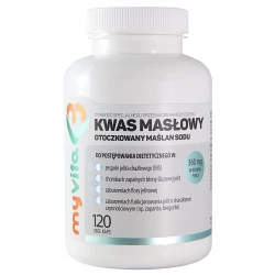 Kwas Masłowy Otoczkowany Maślan Sodu 360 mg (120 kaps) MyVita
