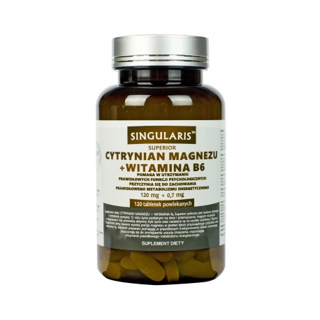 Cytrynian Magnezu 120 mg + Witamina B6 (120 tab) Singularis