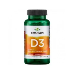 Witamina D3 2000IU High Potency Cholekalcyferol (250 kaps) Swanson