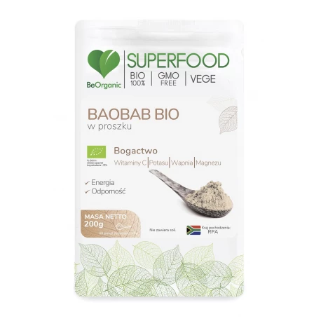 Baobab Bio SuperFood Proszek 200 g BeOrganic