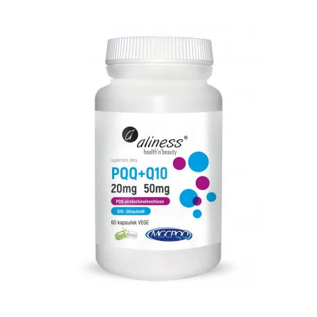 PQQ 20 mg + Koenzym Q10 50 mg (60 kaps) Aliness