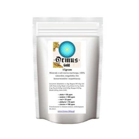 ORMUS ORME GOLD 15 g Złoto Srebro Platyna Rod Chrom Mocny Proszek