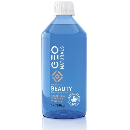 SILICA BEAUTY Krzem 100 mg + Cynk 10 mg + Miedź 1 mg (500 ml) GeoSilica Geonaturals