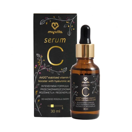 Serum C AA2G Stabilizowana Witamina C + Kwas Hialuronowy Trójcząsteczkowy 30 ml Myvita